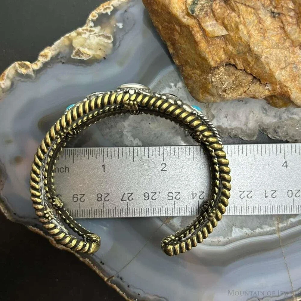 Carolyn Pollack Sterling & Brass MOP, Smoky Quartz, Turquoise Bracelet For Women